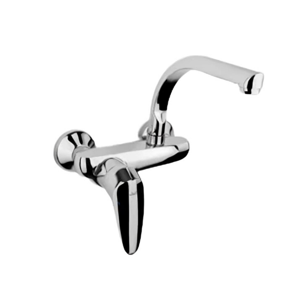 Picture of Value Novara Wall Mounted Kitchen Mixer with Semi-Circular Swivel Spout Chrome