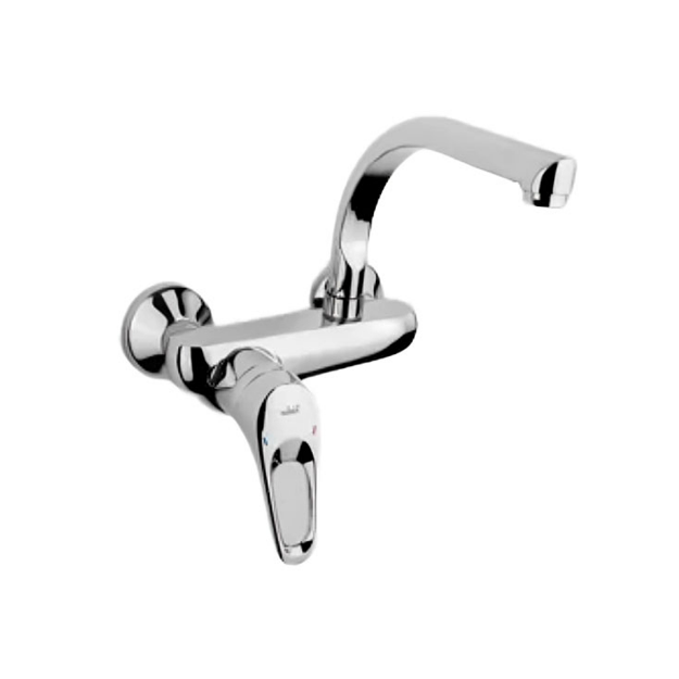 Picture of Value Milano Wall Mounted Kitchen Mixer with Semi-Circular Swivel Spout Chrome