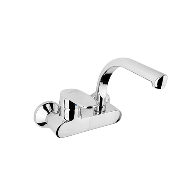 Picture of Value Livorno Wall Mounted Kitchen Mixer with Semi-Circular Swivel Spout Chrome